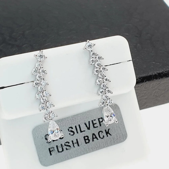 925 sterling silver luxury CZ earrings for women/girls, Best forRJUS2204 - Picture 5 of 9